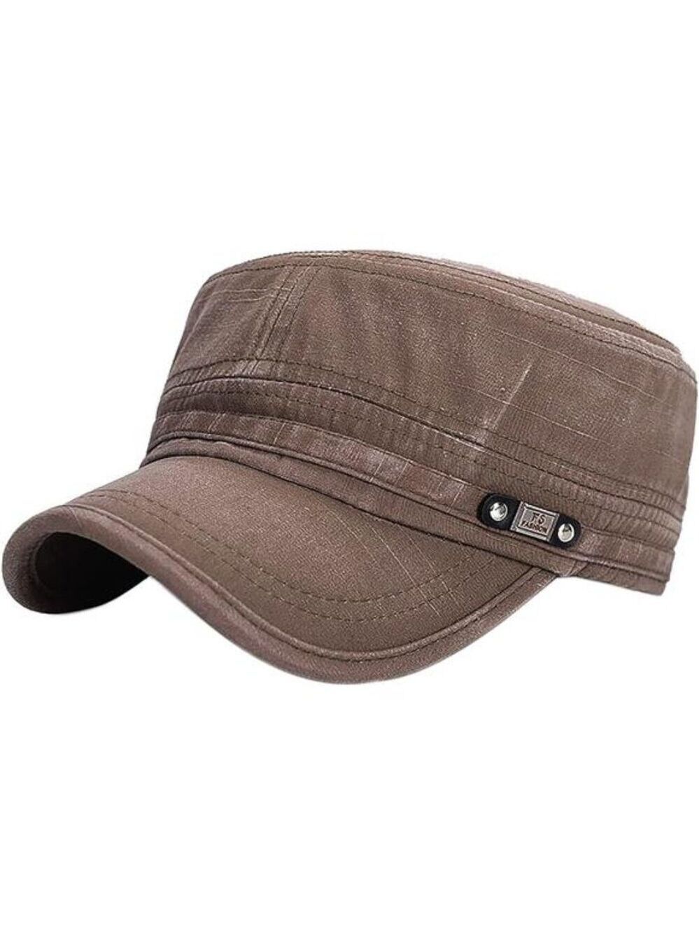 Unisex Army Cadet Cap Adjustable Flat Top Military Hat Cotton Baseball Hat